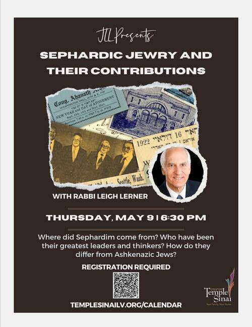 Banner Image for JLL presents an evening with Rabbi Leigh Lerner: Sephardic Jewry and their Contributions